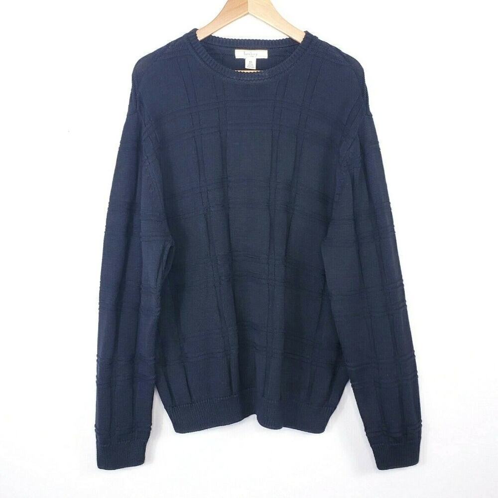 Turnbury Checkered Texture Knit Pullover Old Money Style Vintage Mens Sweater